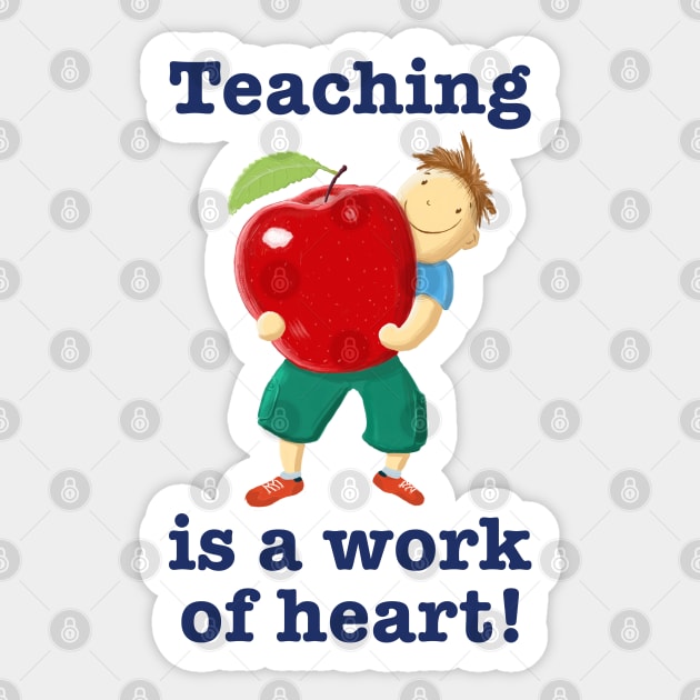 Apple For Teacher Work Of Heart Sticker by brodyquixote